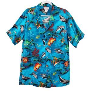 Vintage KY's International Fashion Oceanic Scene Shirt Men's Size XL Made in USA